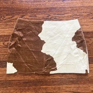 VINATGE XOXO LEATHER AND SUEDE COWPRINT MINI